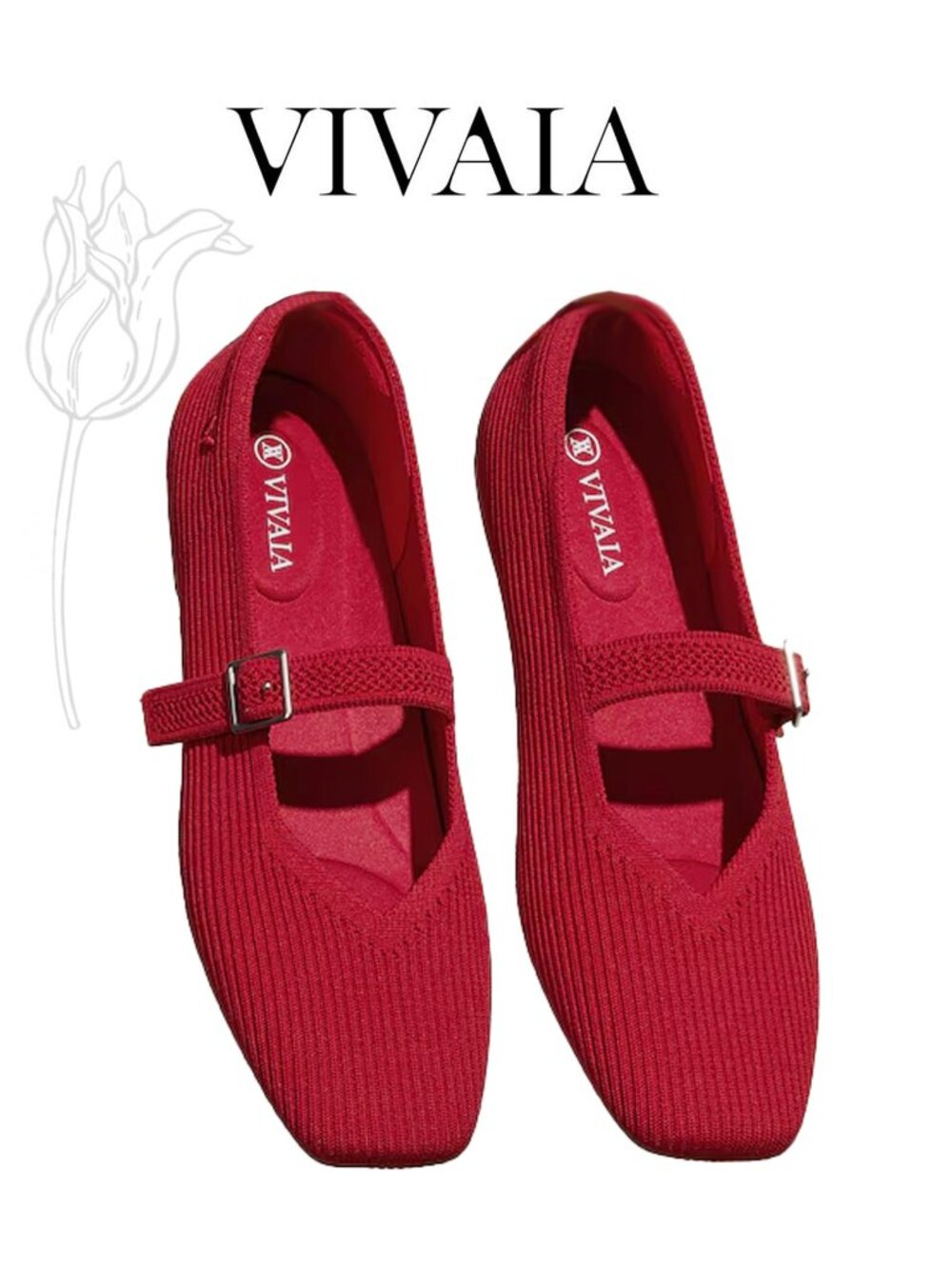 VIVIAI Healing Garden Square-Toe Mary Janes (Margot Mary Jane)